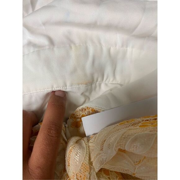 Lovers + Friends Bridget MIDI Dress in Ivory & Orange Size Medium NWT (READ) 4-8 - Picture 7 of 7